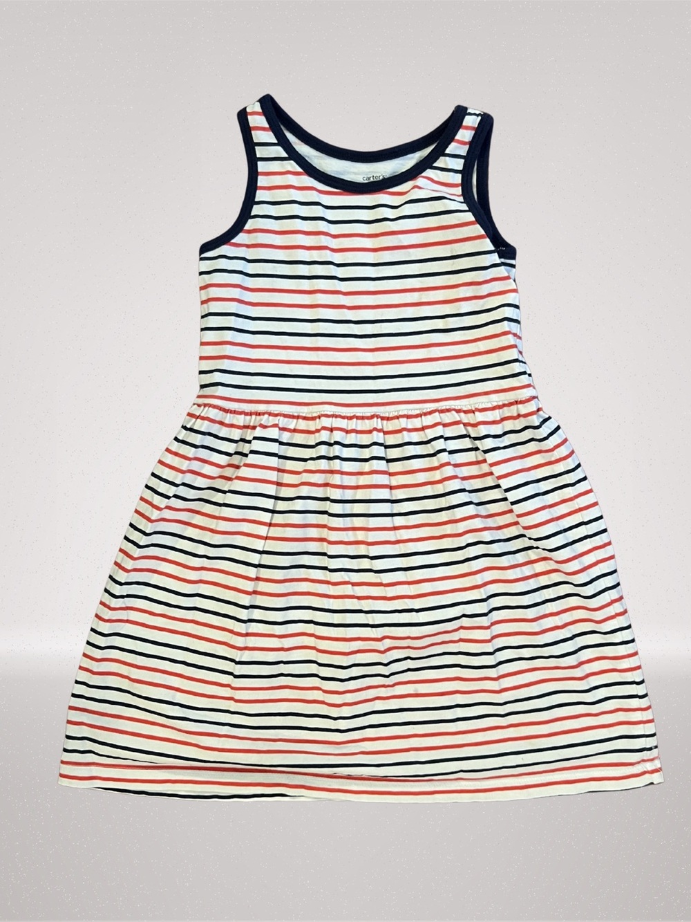 Carter’s Girls Red White & Blue Striped Sleeveless Dress Size 4/5